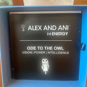 Alex and Ani NWT Ode to the Owl bangle bracelet; Silver, NEW with enclosure.